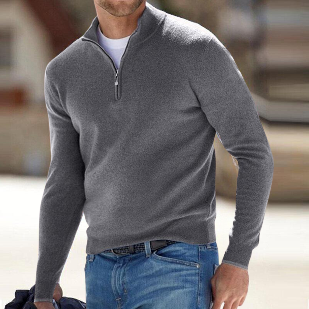 William | Pull à col zippé premium