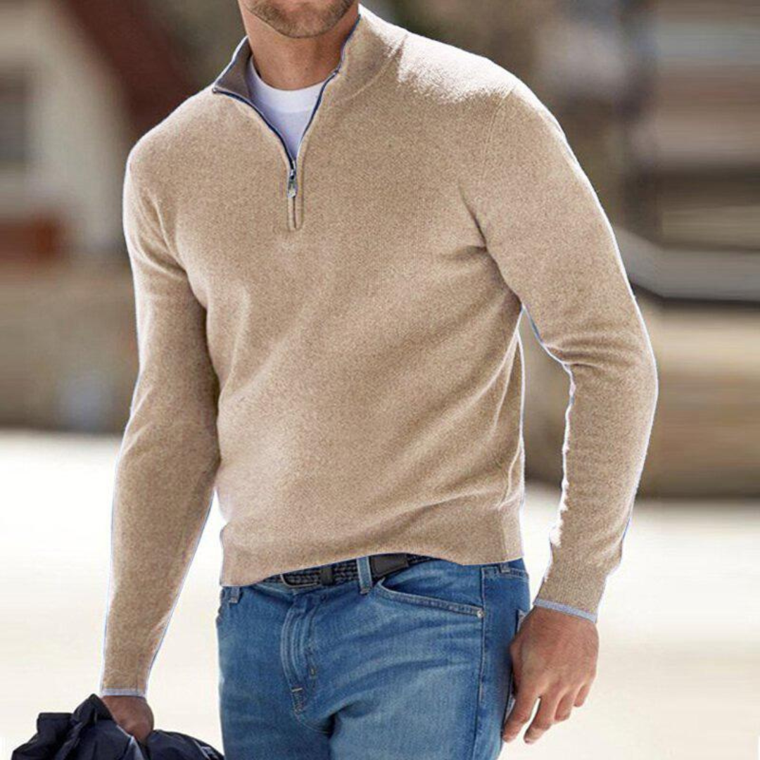 William | Pull à col zippé premium