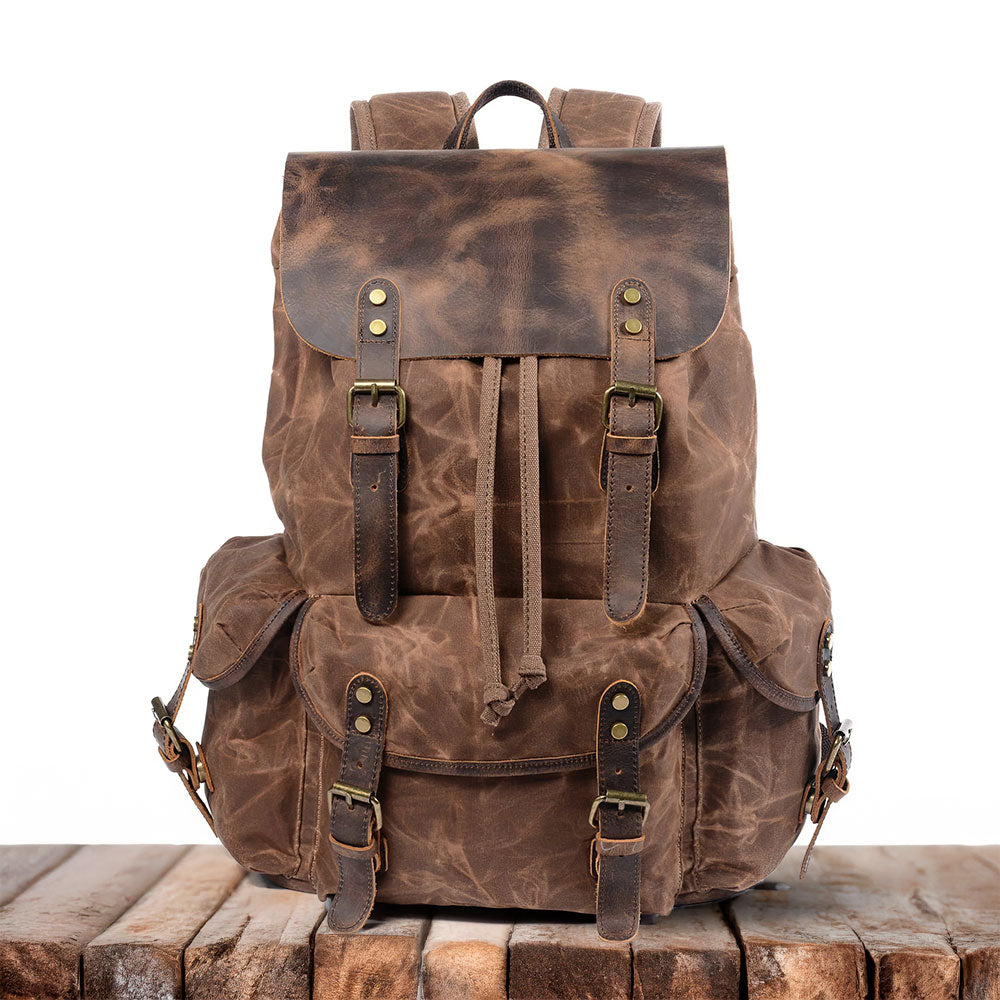 James - Sac à dos en toile et cuir vintage