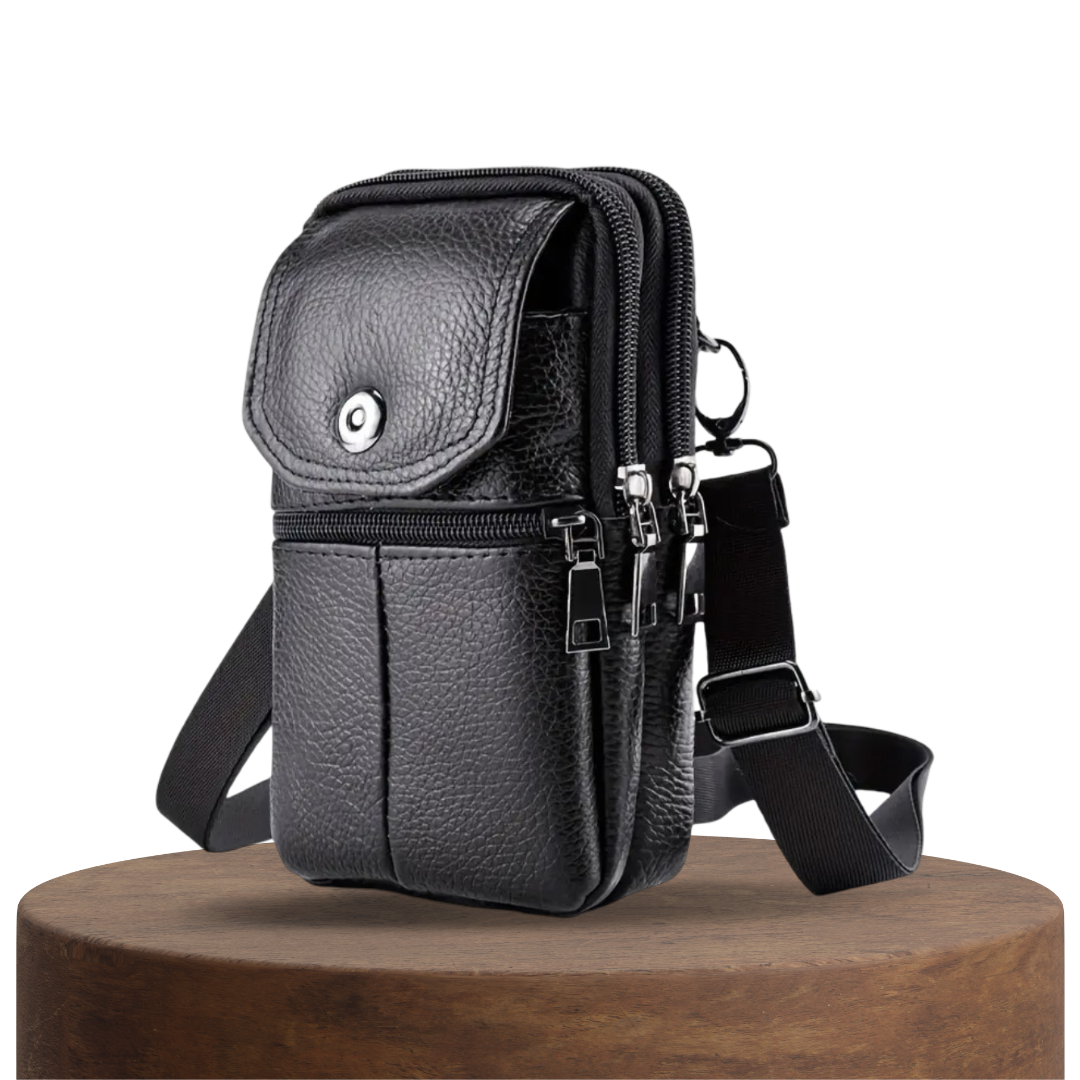 Robert - Sac en Cuir Compact à Bandoulière pour Voyage et Usage Quotidien
