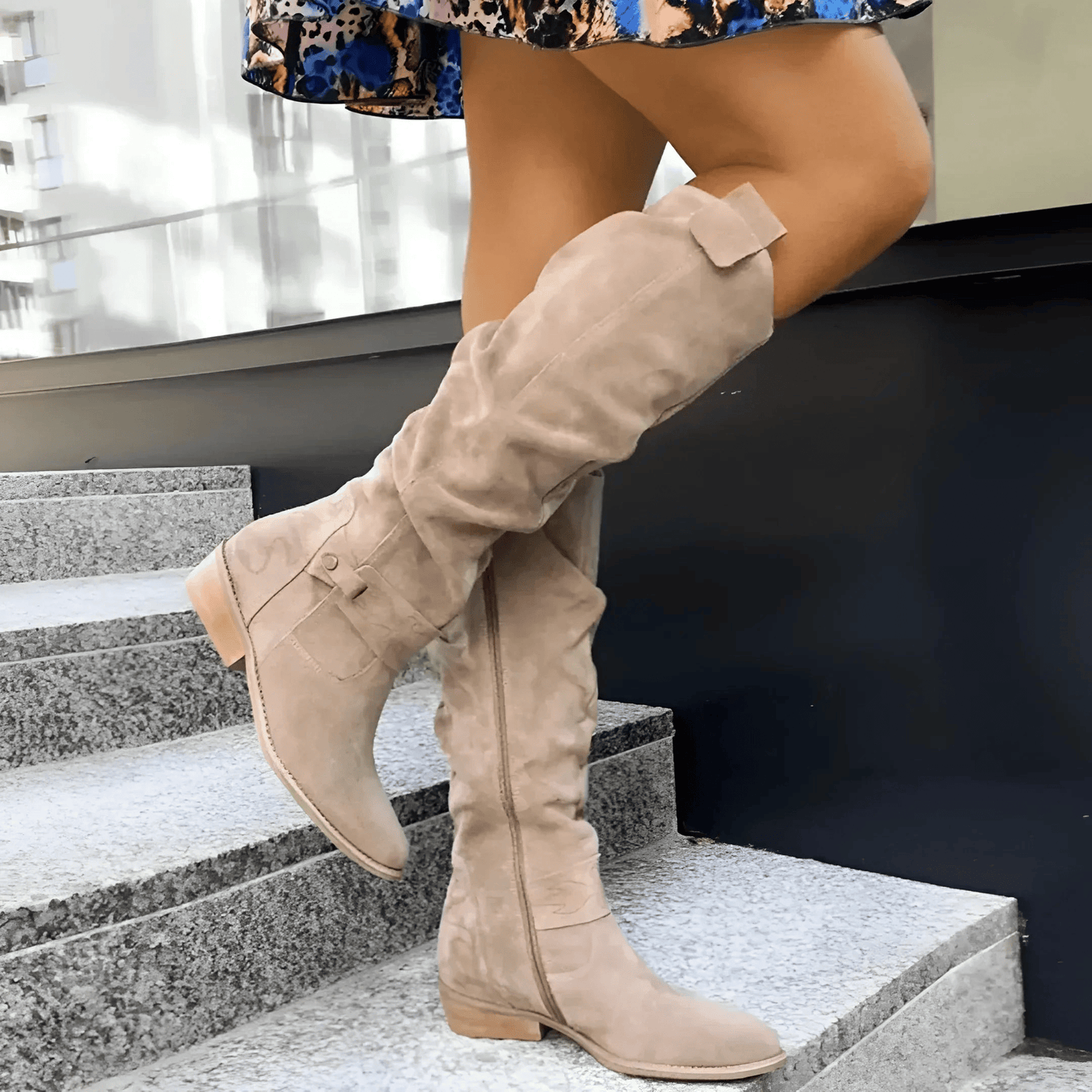 La Maison Élise® | Élégantes Bottes en Suède Longues jusqu'aux Genoux