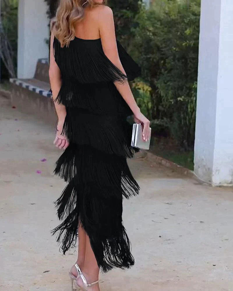 Laura | Robe longue à franges