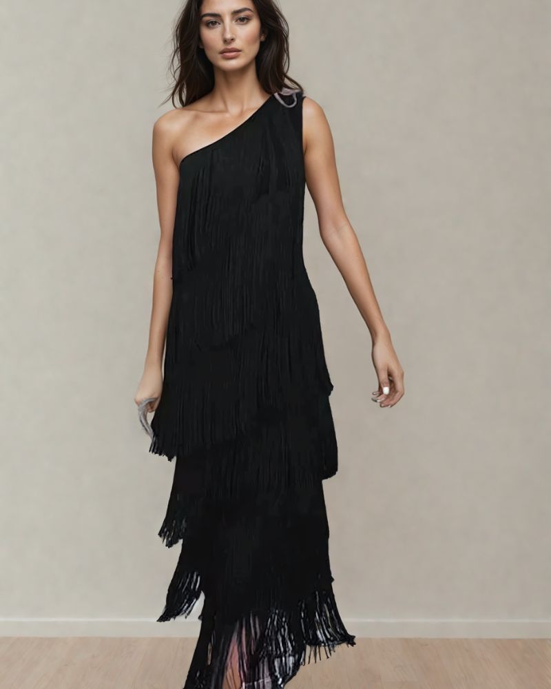 Laura | Robe longue à franges