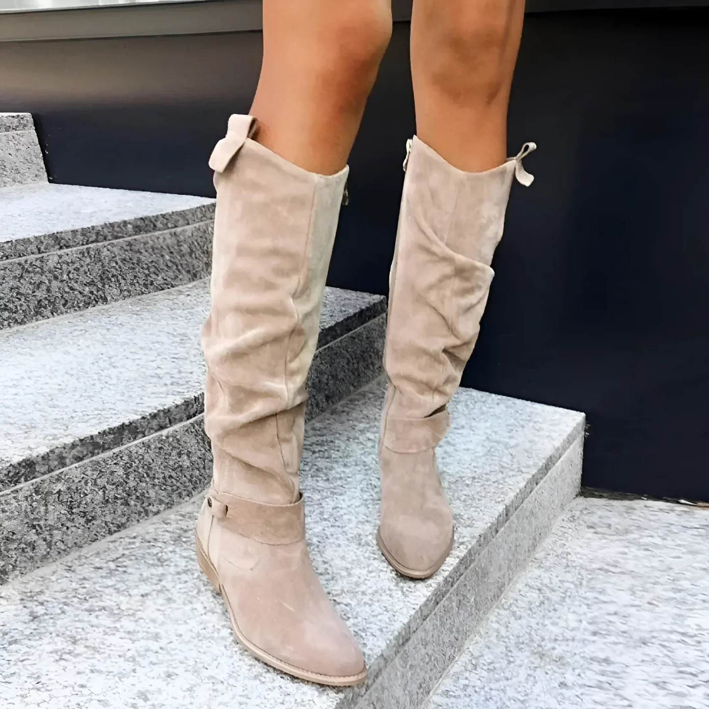 La Maison Élise® | Élégantes Bottes en Suède Longues jusqu'aux Genoux