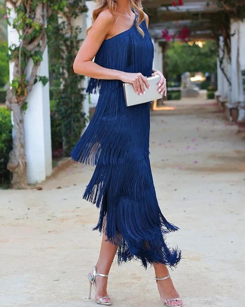Laura | Robe longue à franges