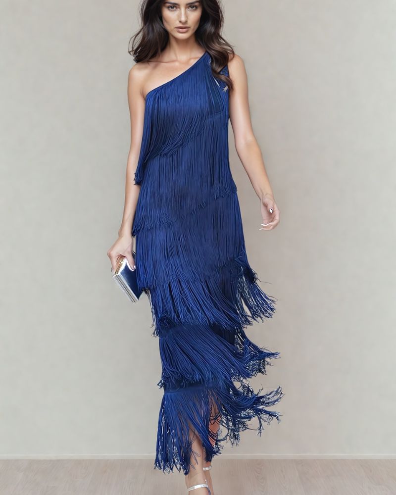 Laura | Robe longue à franges