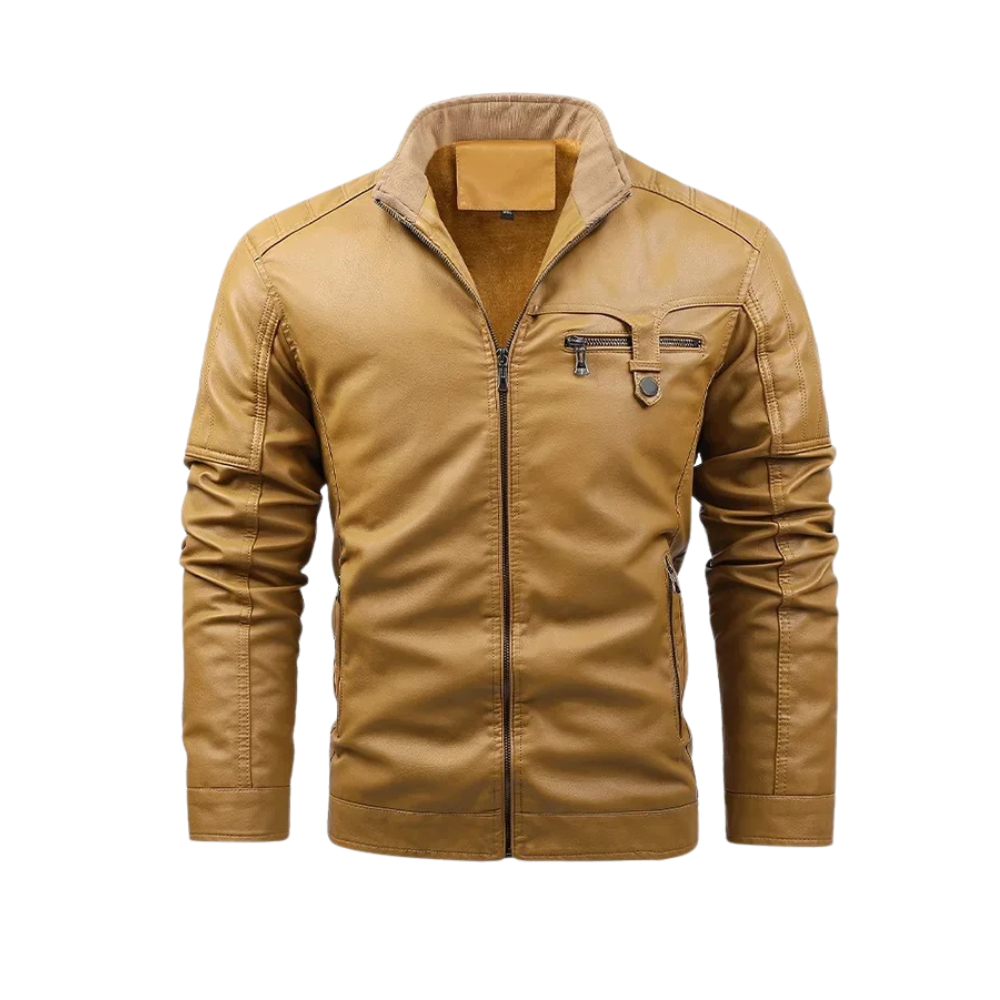 Adrien | Veste Chauffante en Similicuir Noir pour Homme