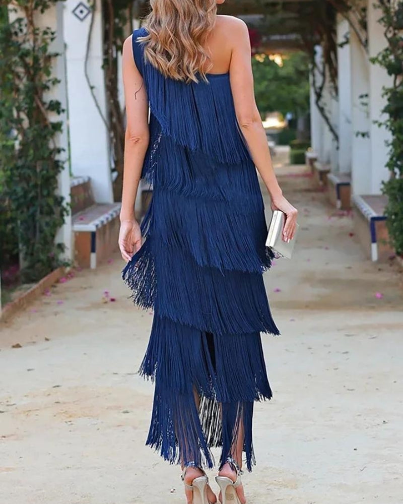 Laura | Robe longue à franges