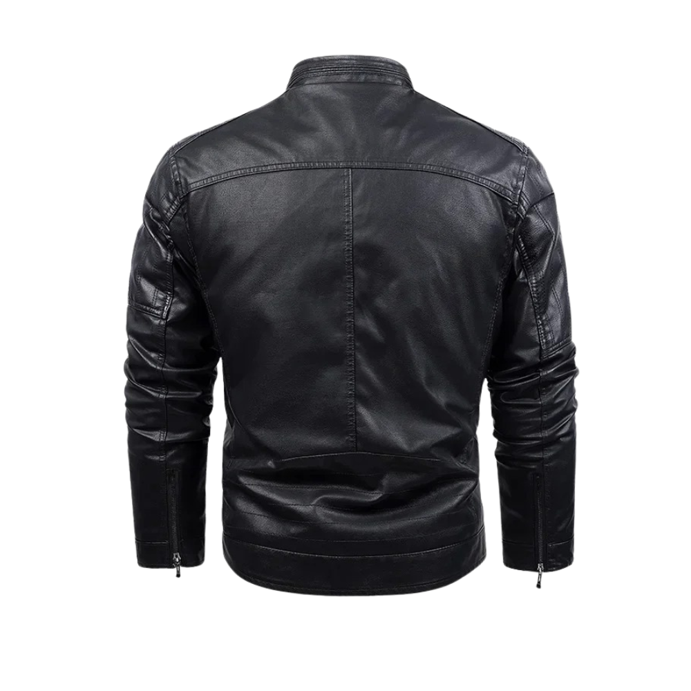 Adrien | Veste Chauffante en Similicuir Noir pour Homme