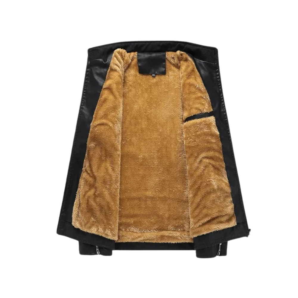 Adrien | Veste Chauffante en Similicuir Noir pour Homme
