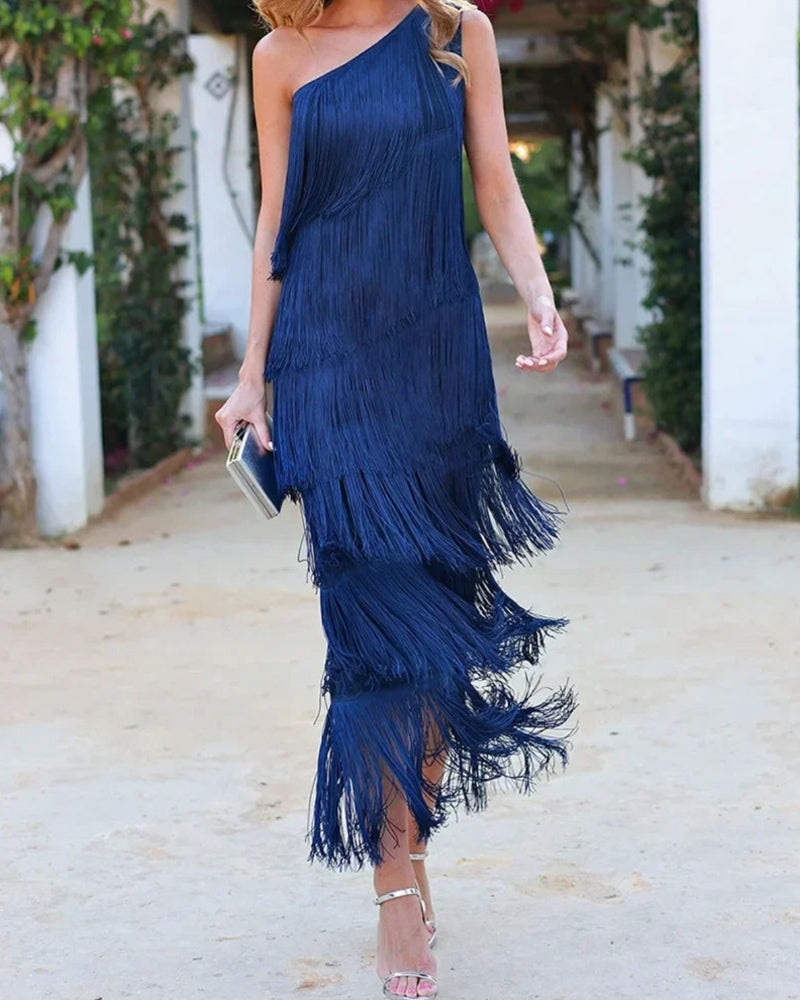 Laura | Robe longue à franges