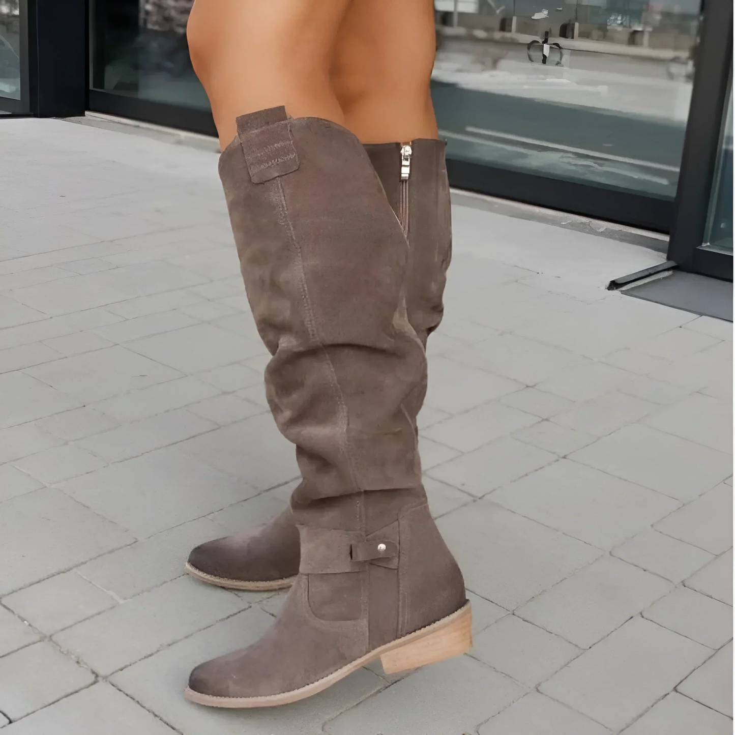 La Maison Élise® | Élégantes Bottes en Suède Longues jusqu'aux Genoux