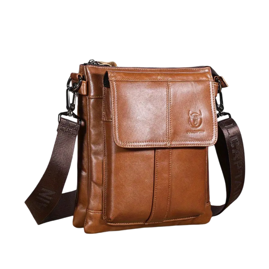 Nathan - Sac en cuir slim avec design de poche à rabat