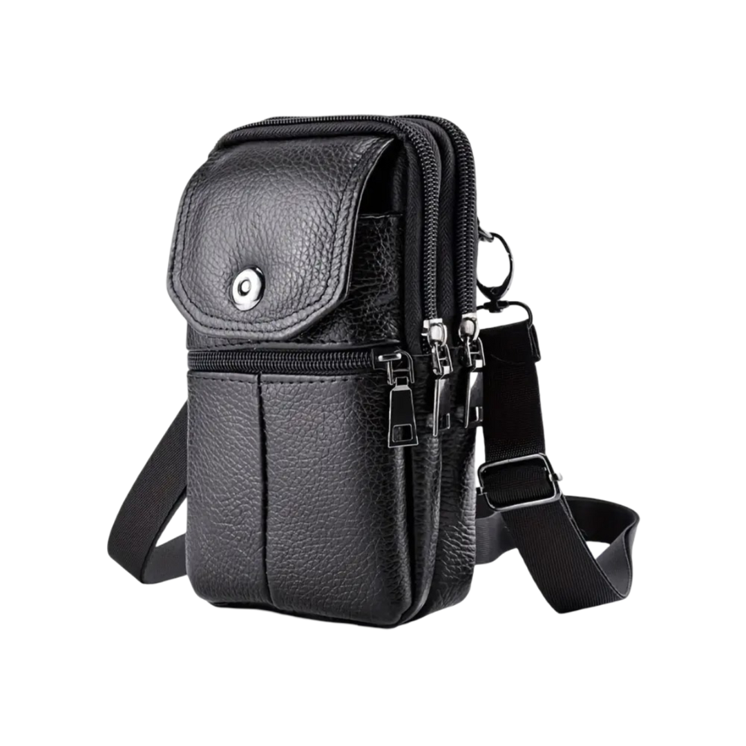 Robert - Sac en Cuir Compact à Bandoulière pour Voyage et Usage Quotidien