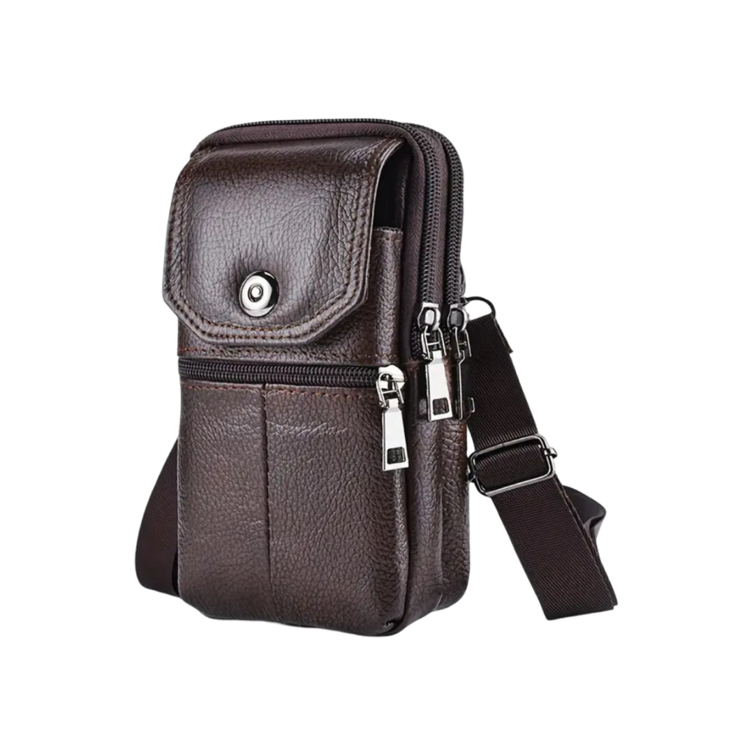 Robert - Sac en Cuir Compact à Bandoulière pour Voyage et Usage Quotidien