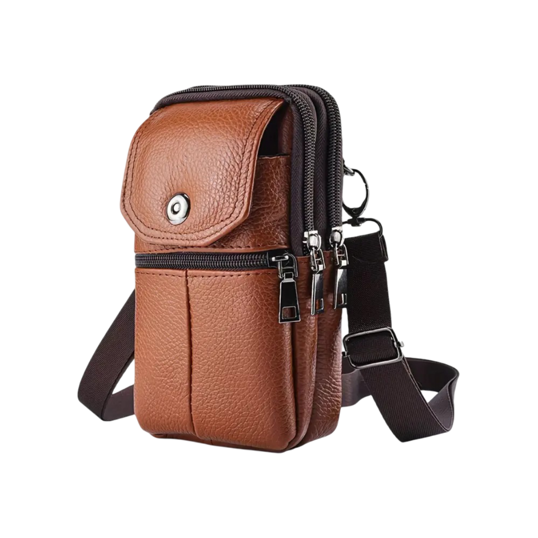 Robert - Sac en Cuir Compact à Bandoulière pour Voyage et Usage Quotidien