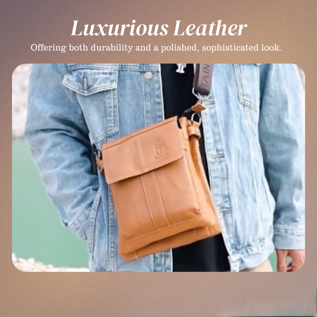 Nathan - Sac en cuir slim avec design de poche à rabat