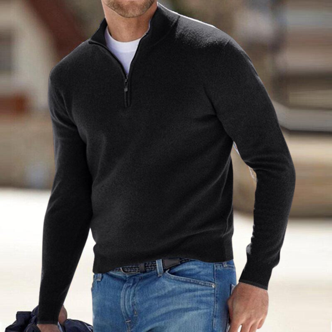 William | Pull à col zippé premium
