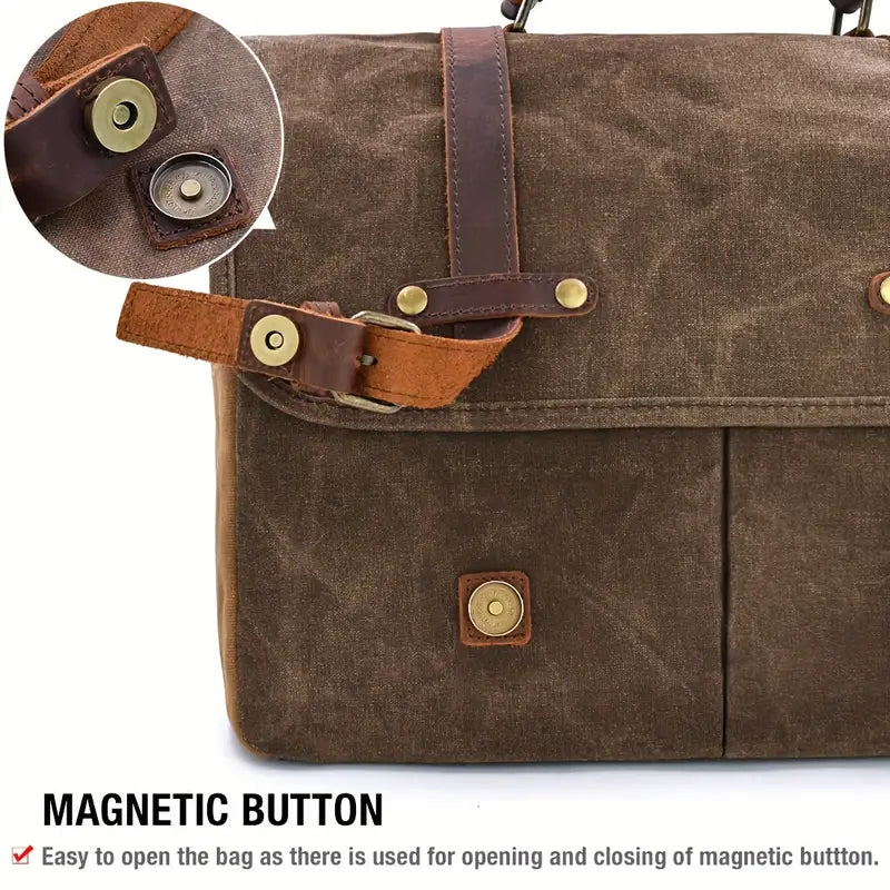 Brett - Sac à bandoulière en toile imperméable grande capacité pour hommes