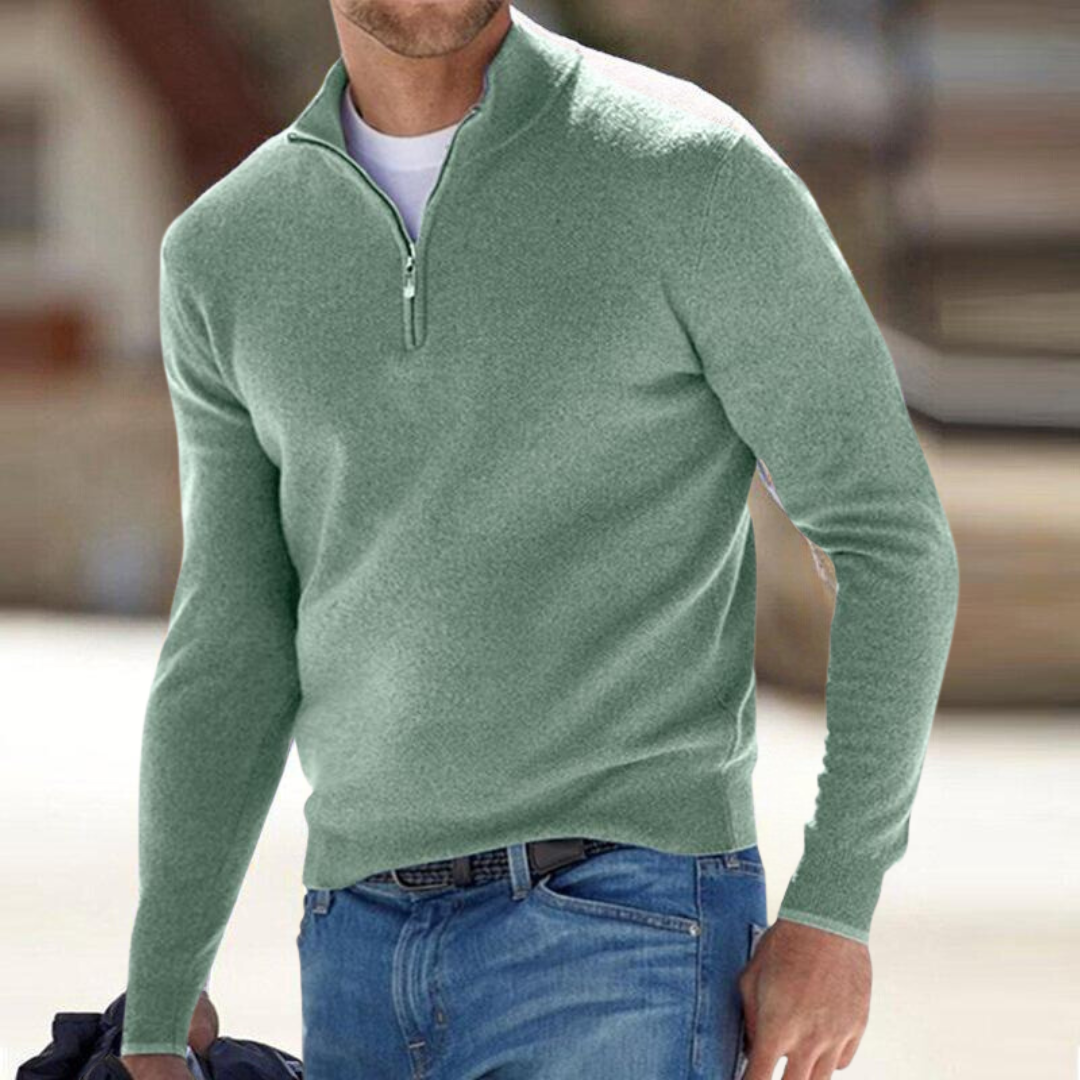 William | Pull à col zippé premium