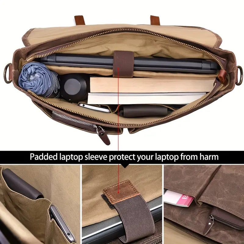 Brett - Sac à bandoulière en toile imperméable grande capacité pour hommes