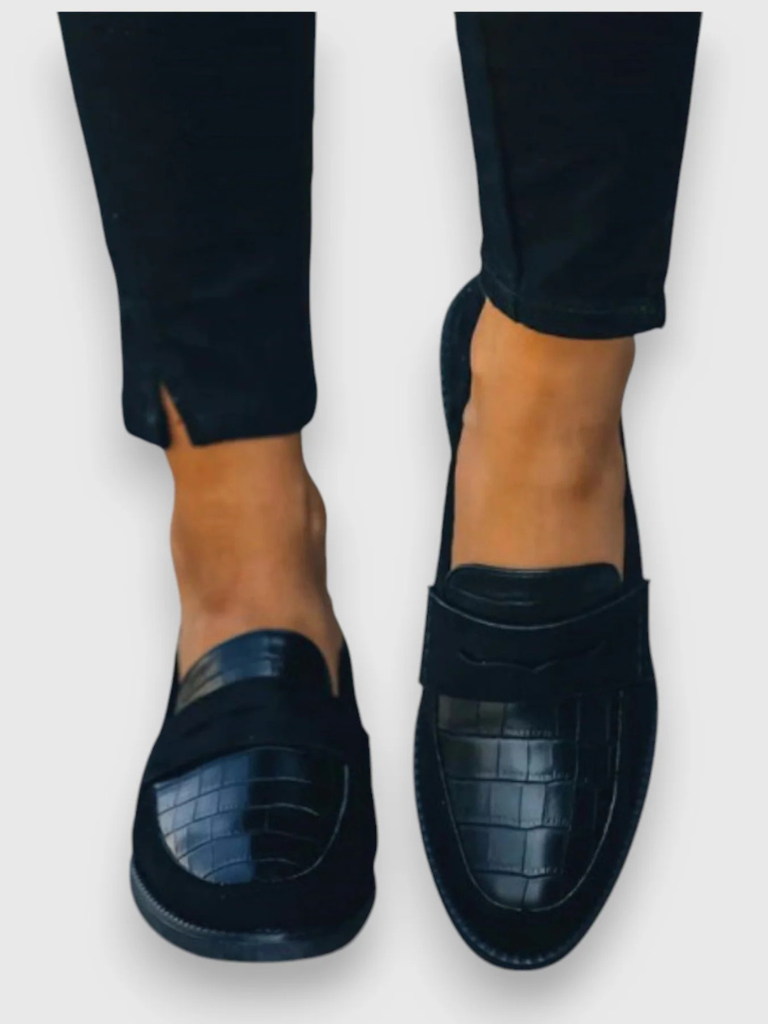 Loafers Orthopédiques en Cuir Croco AVA