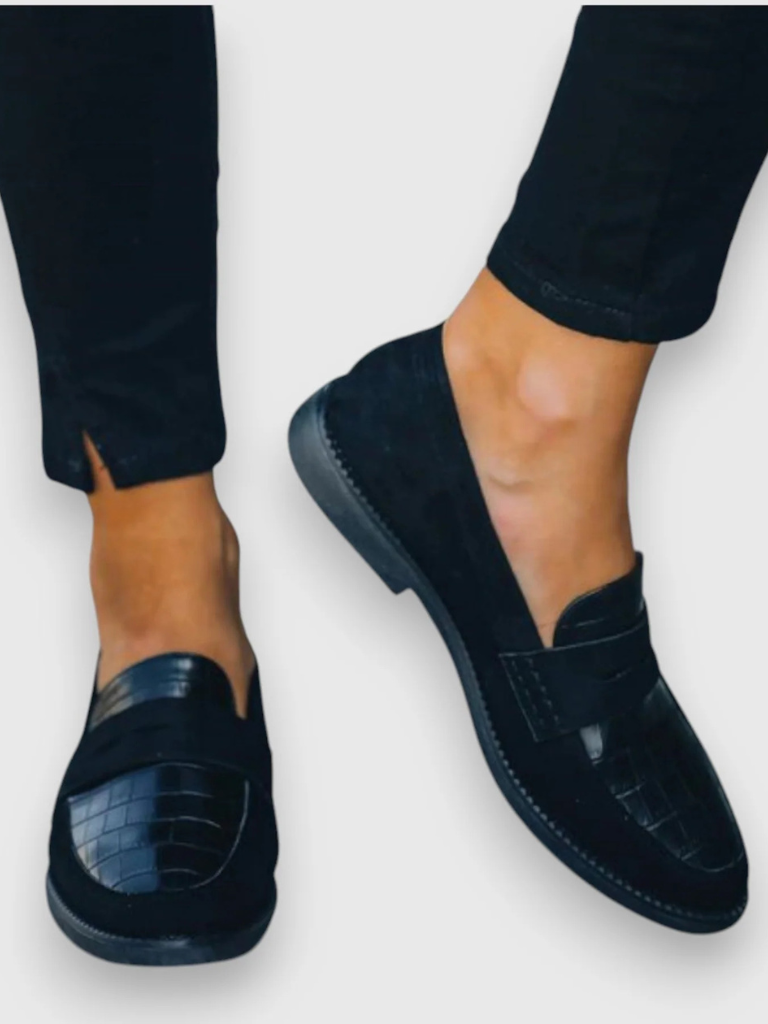 Loafers Orthopédiques en Cuir Croco AVA