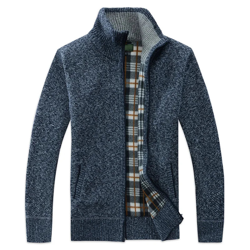 Luc – Tricot Zippé Doublé Polaire, Coupe Cintrée pour l’Automne-Hiver