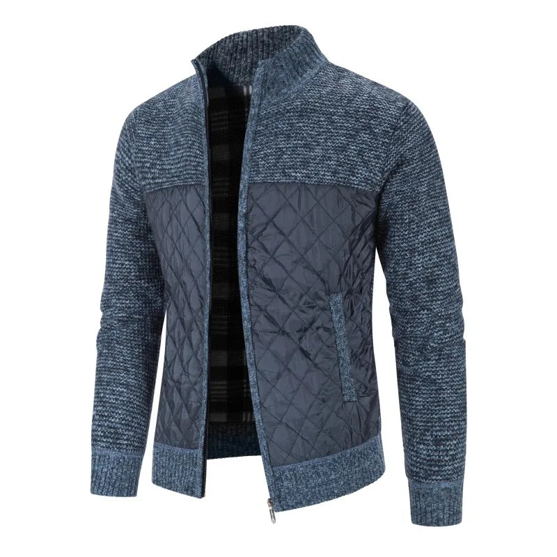 Luc – Tricot Zippé Doublé Polaire, Coupe Cintrée pour l’Automne-Hiver