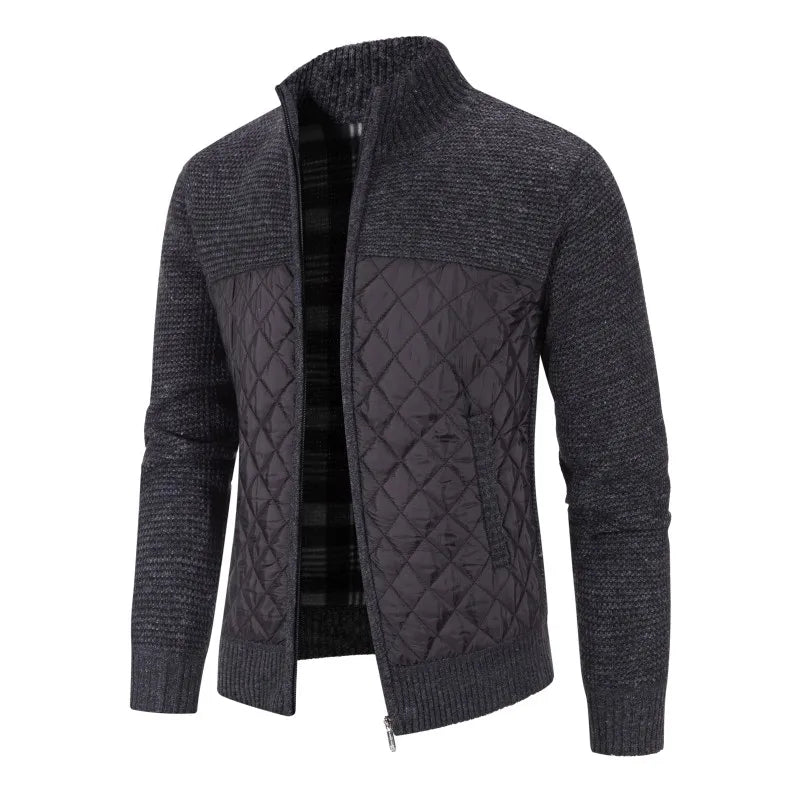 Luc – Tricot Zippé Doublé Polaire, Coupe Cintrée pour l’Automne-Hiver