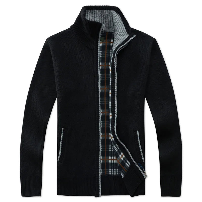 Luc – Tricot Zippé Doublé Polaire, Coupe Cintrée pour l’Automne-Hiver