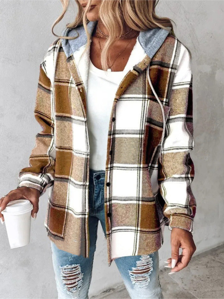 Veste à capuche à carreaux Camden