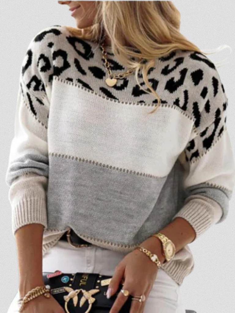 Pull à motif léopard Emma