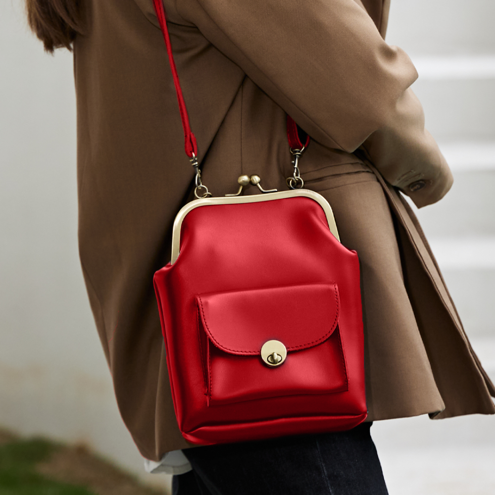Sac Vintage à Fermeture à Baisers - L'Essentiel Rétro Chic de Clara (ACHETEZ 1 OBTENEZ 1 GRATUIT)