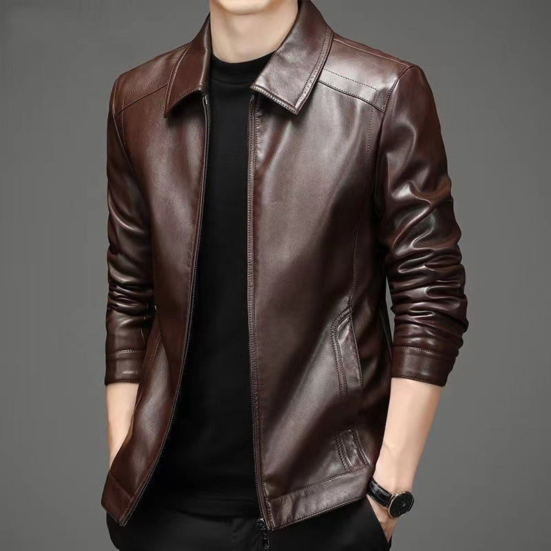 Noé | Veste en Similicuir Noir Classique pour Homme