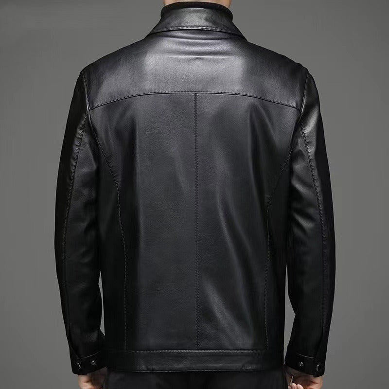 Noé | Veste en Similicuir Noir Classique pour Homme