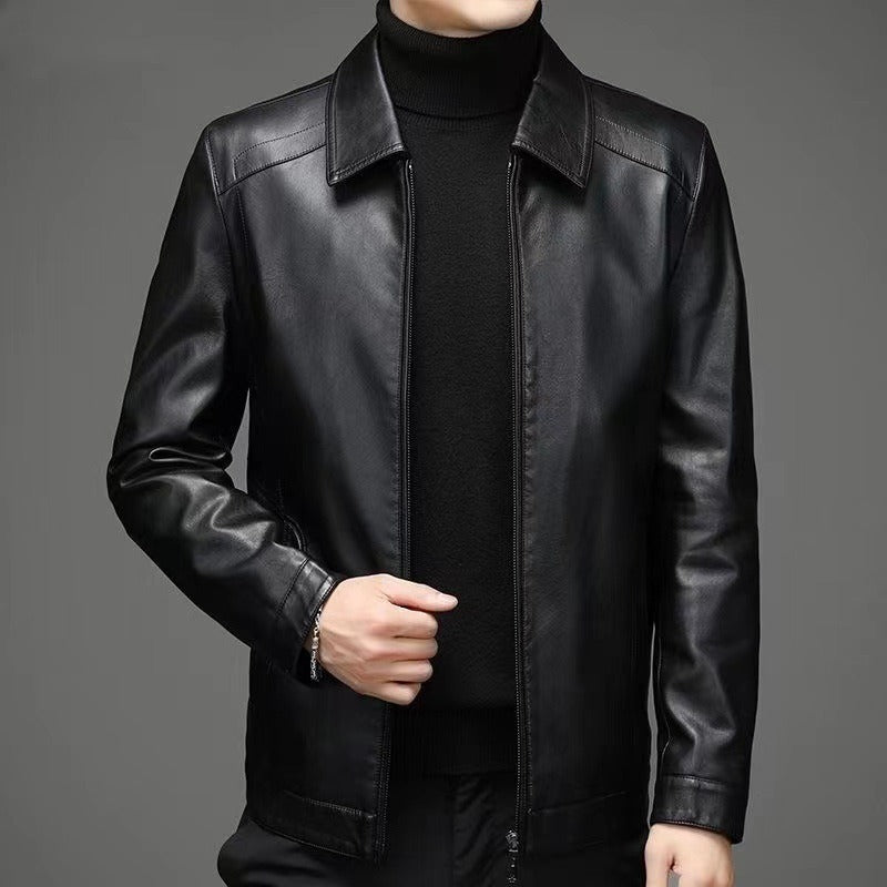 Noé | Veste en Similicuir Noir Classique pour Homme