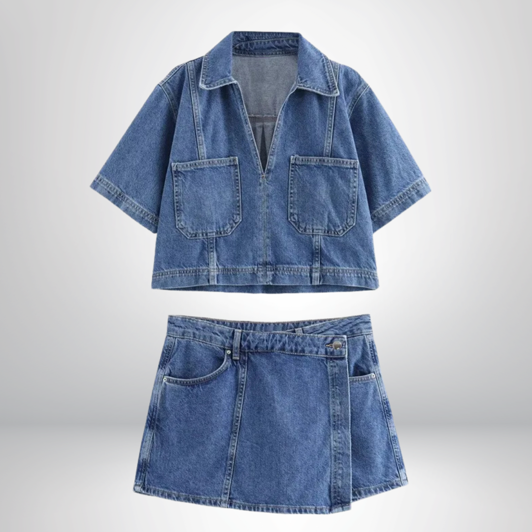 Hellen® | Ensemble en Denim à Col V