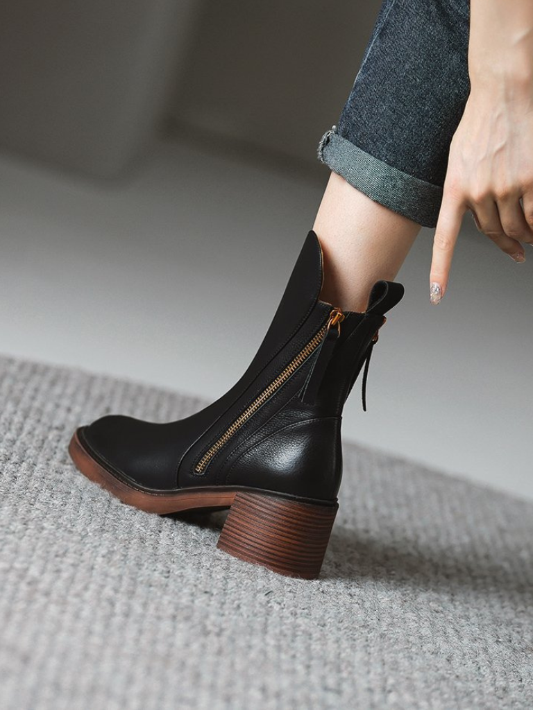 Bottines à talons blocs Barbara