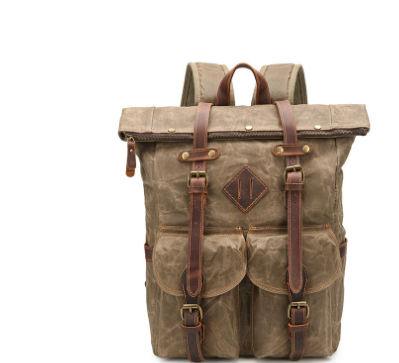 Mitchell - Sac à dos de voyage en toile cirée vintage