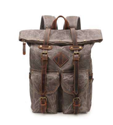 Mitchell - Sac à dos de voyage en toile cirée vintage