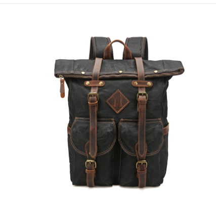 Mitchell - Sac à dos de voyage en toile cirée vintage