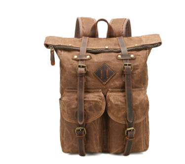 Mitchell - Sac à dos de voyage en toile cirée vintage