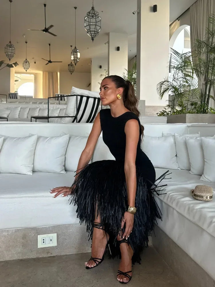 Ana | Robe longue à franges