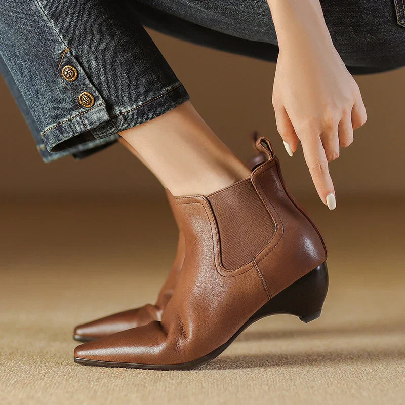 Bottes en cuir véritable Laira