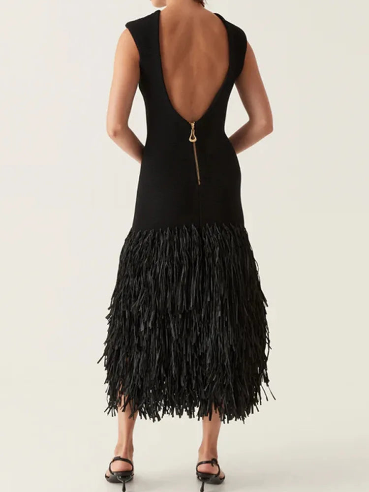 Ana | Robe longue à franges