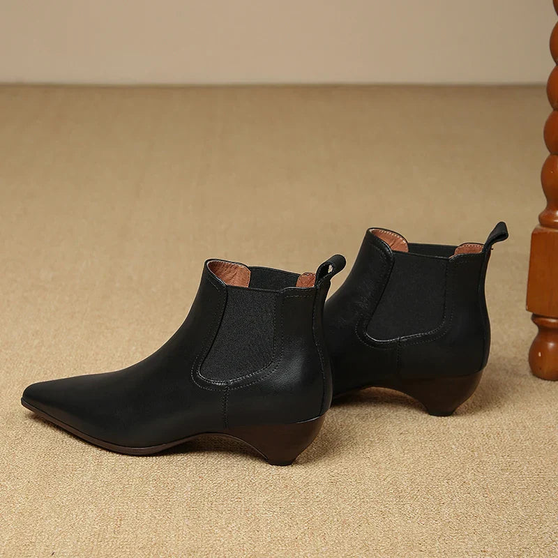 Bottes en cuir véritable Laira