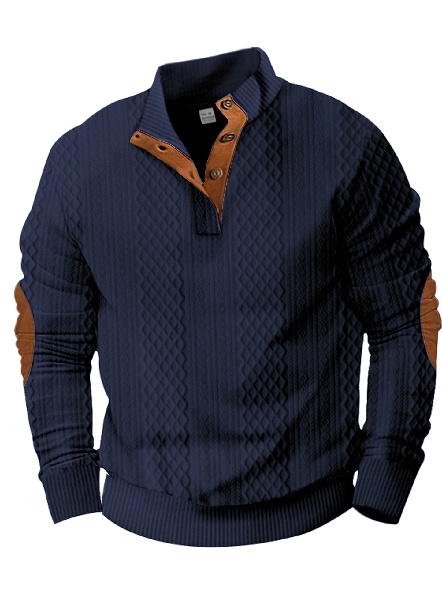 Marc: Pull col montant en jacquard, confort et style intemporel.