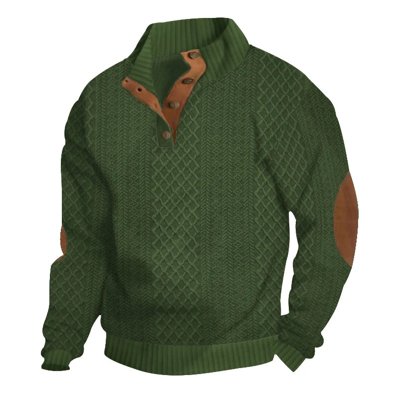 Marc: Pull col montant en jacquard, confort et style intemporel.