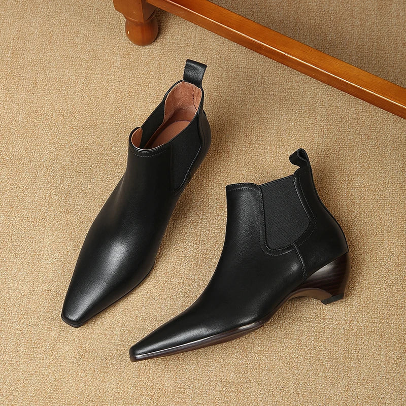 Bottes en cuir véritable Laira